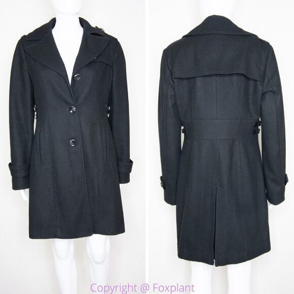 Keneth Cole women's wool blend black coat, size 8 - Picture 1 of 16